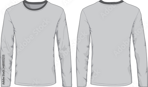 Men's shirts template. Front and back views.