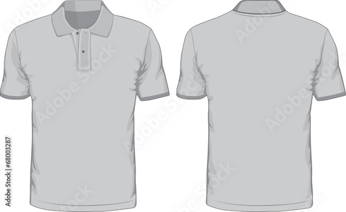 Men's polo-shirts template. Front and back views