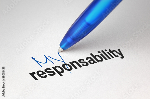 Photos My responsability, written on white paper