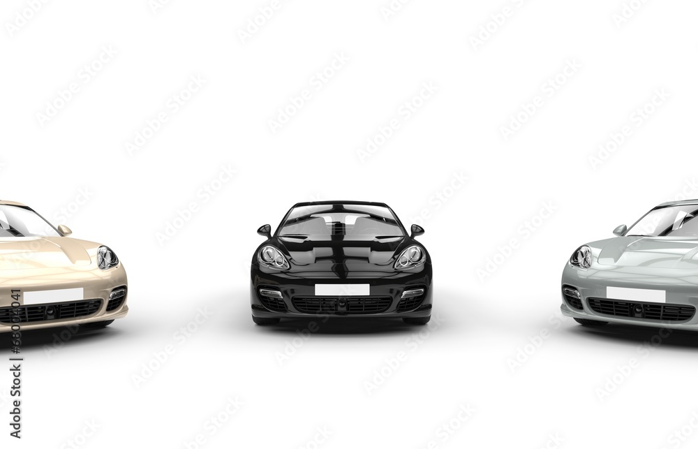 Fast modern cars - monochromatic colors