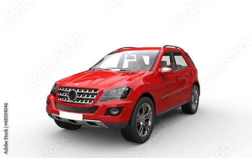 Modern suv on white background