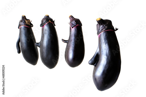 Face shaped Eggplant on white background