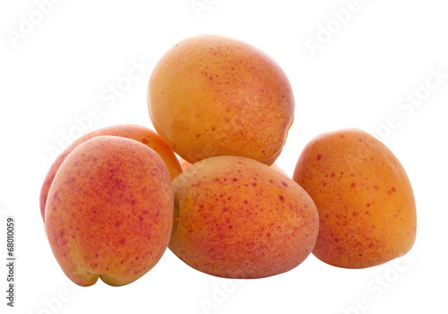 Apricots isolated on white background