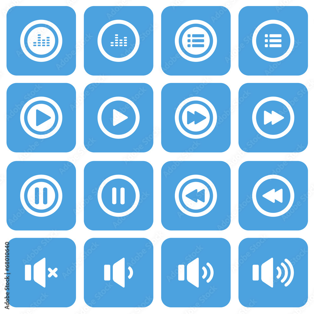 audio and music flat icon set, flat design icon, vector eps10