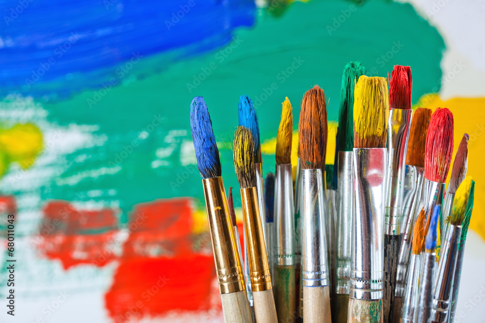 Fototapeta premium Paints and brushes