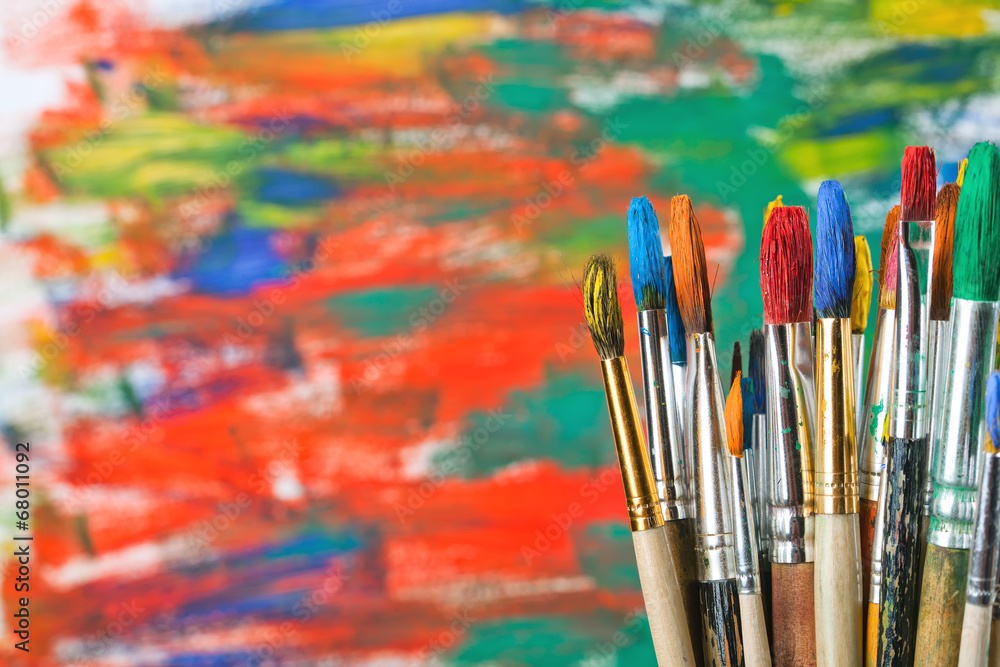 Fototapeta premium Paints and brushes