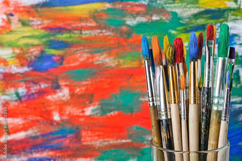Fototapeta premium Paints and brushes