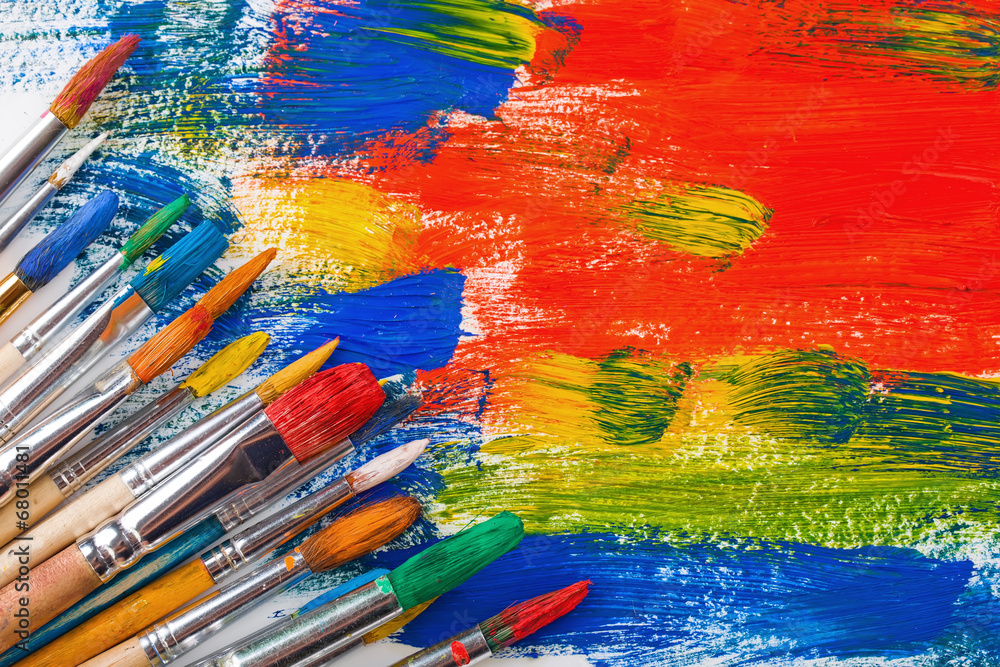 Obraz premium Paints and brushes