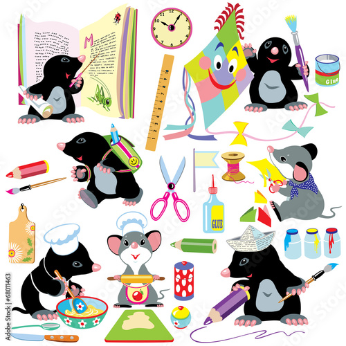 set with creative activities