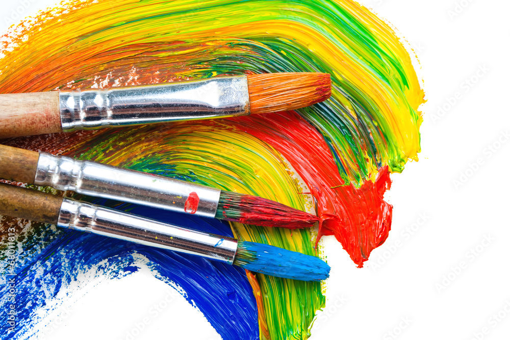 Fototapeta premium Paints and brushes