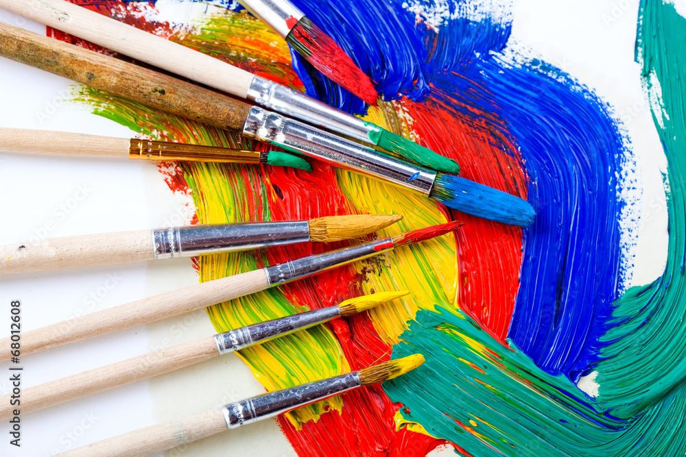 Obraz premium Paints and brushes