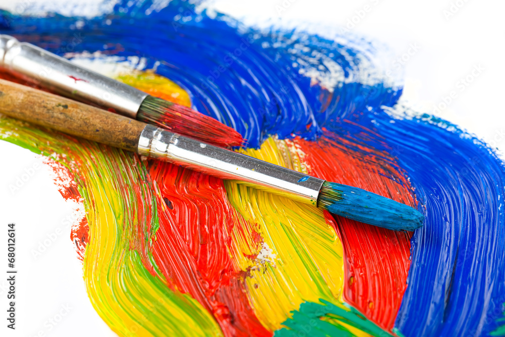 Fototapeta premium Paints and brushes