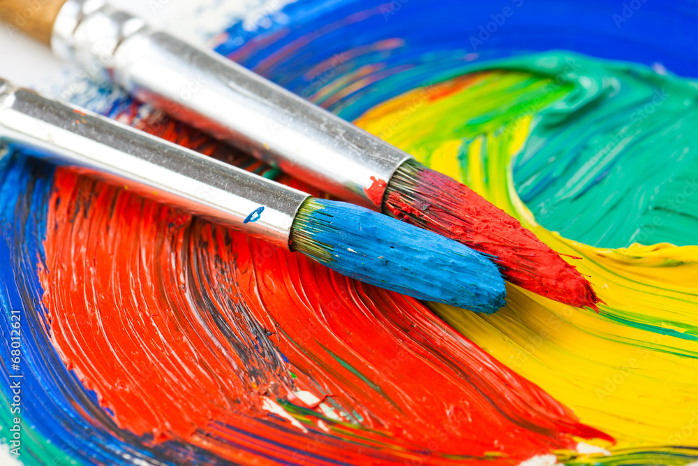 Obraz premium Paints and brushes
