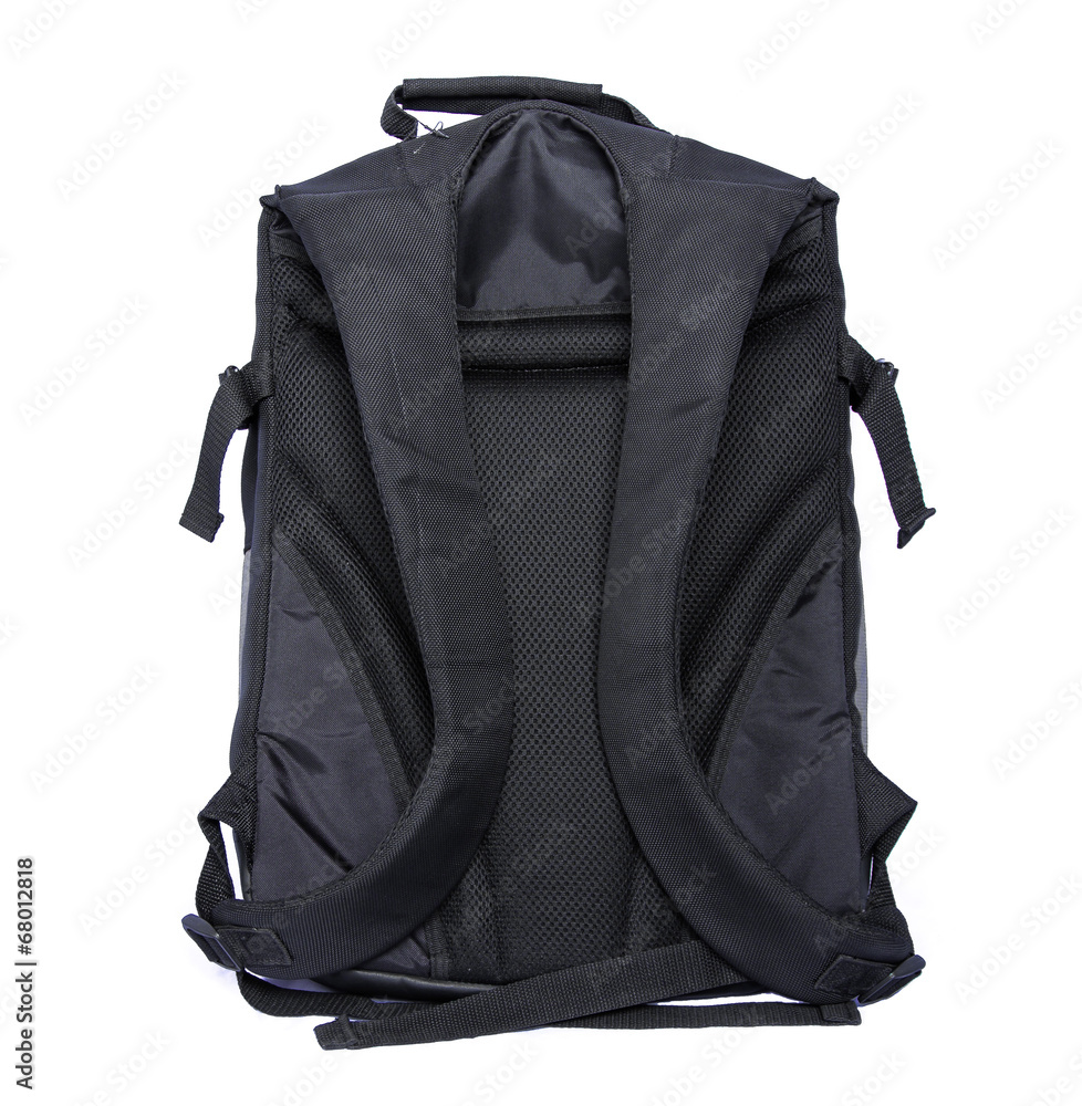 black backpack on a white background. black backpack on a white background.