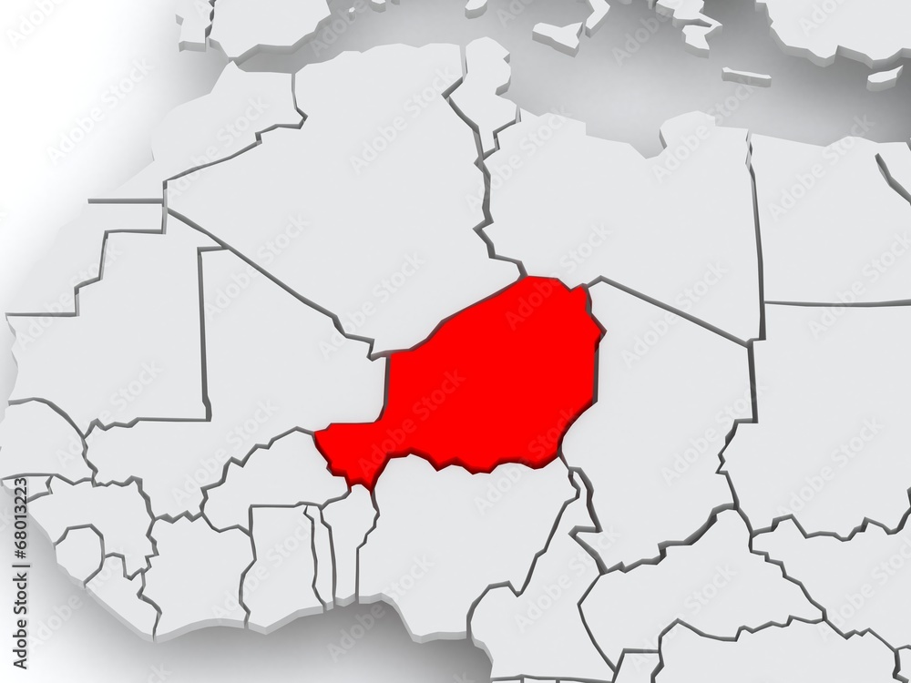 Obraz premium Map of worlds. Niger.