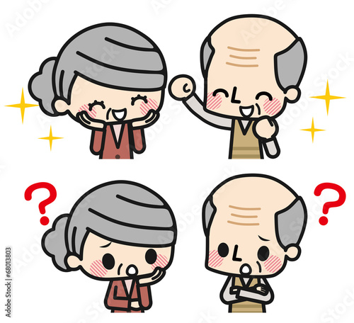 シニア　夫婦　表情