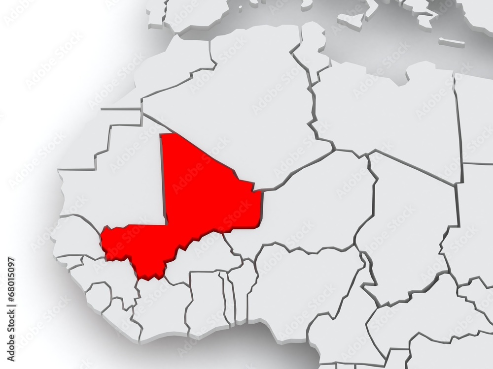 Obraz premium Map of worlds. Mali.