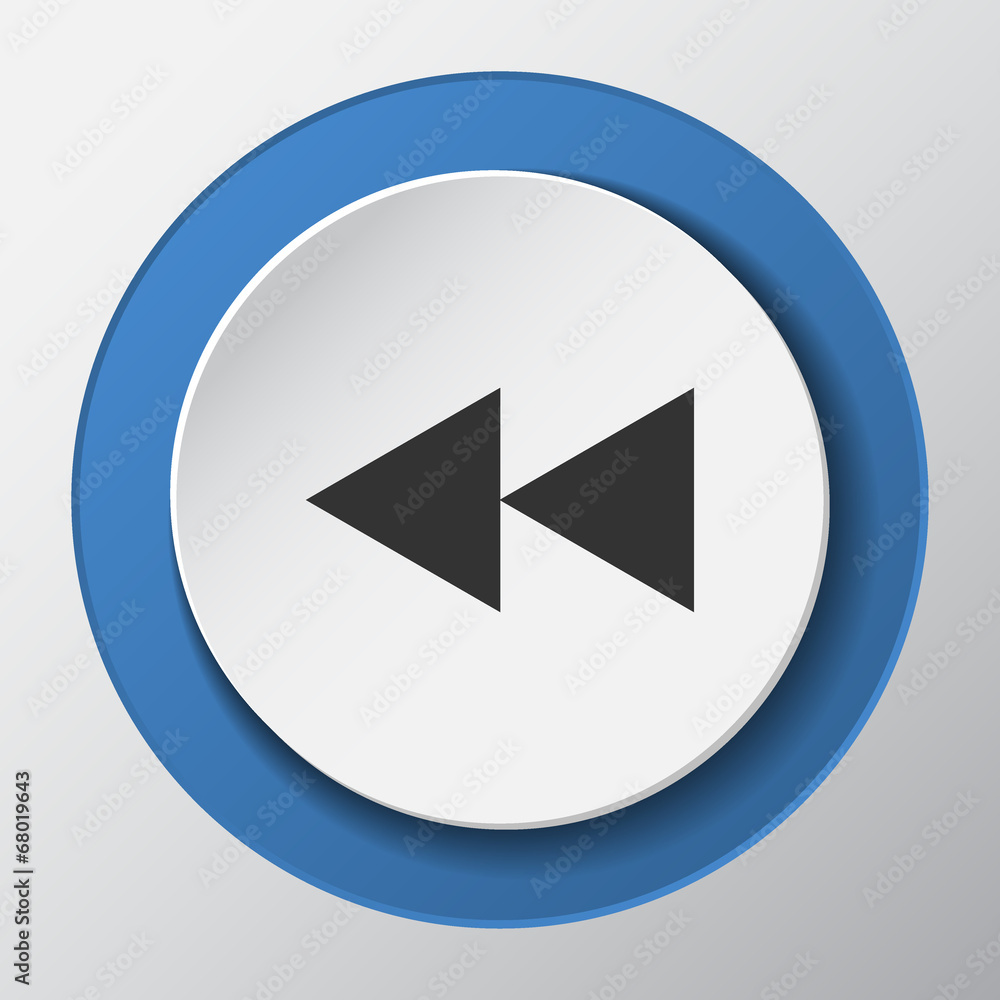 Media Player arrow paper icon with shadow