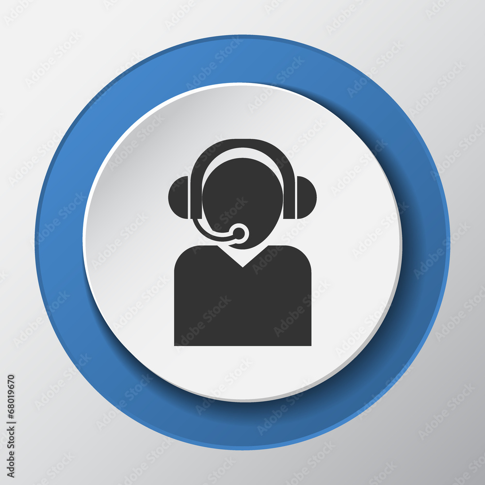 Call center paper icon with shadow Call center paper icon with shadow