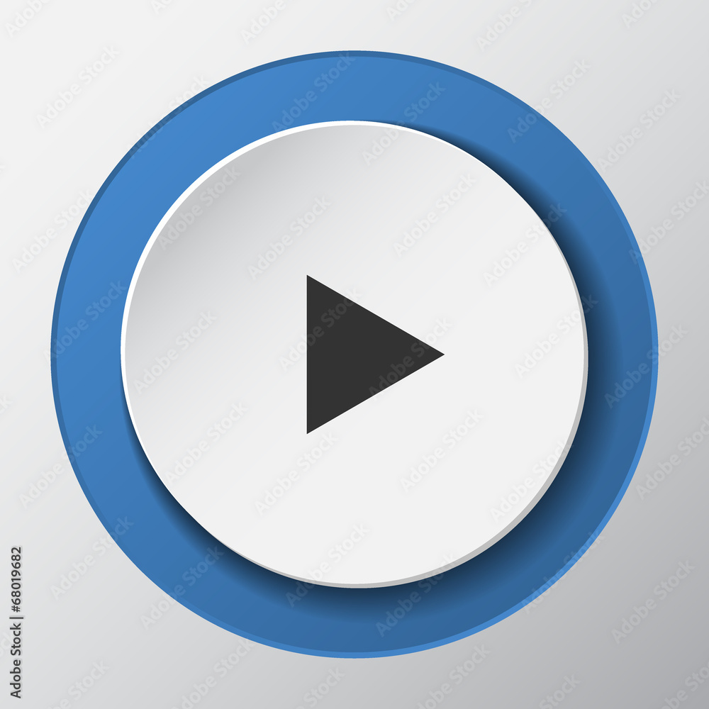 media play paper icon with shadow media play paper icon with shadow