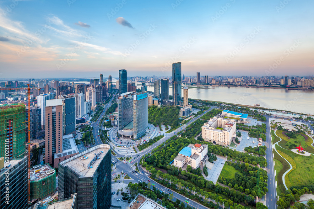 Obraz premium Bird's eye view of the scene of major cities.