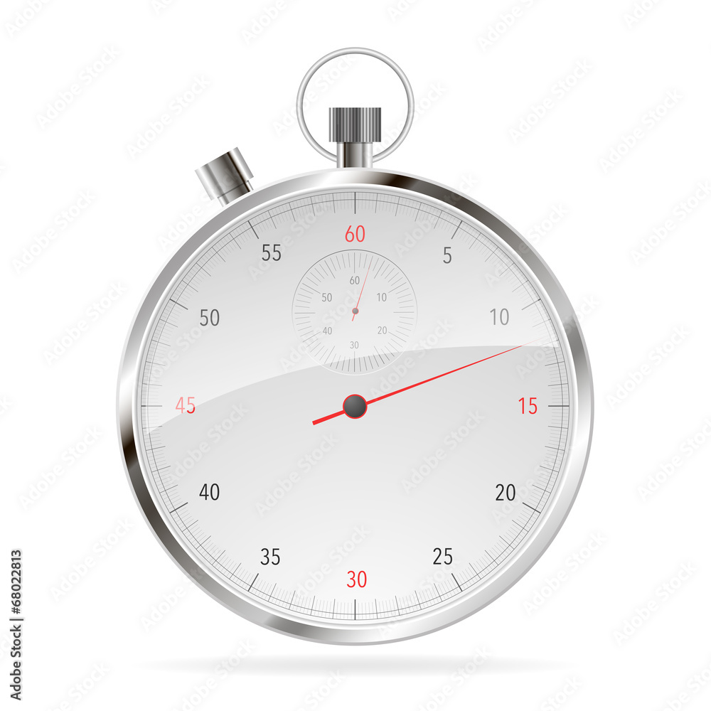 Realistic Classic Stopwatch Isolated on White. Realistic Classic Stopwatch Isolated on White.