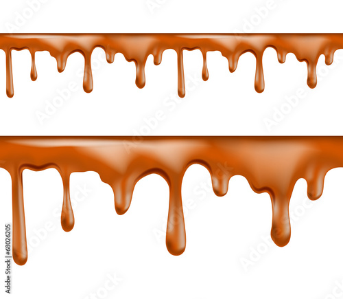 Sweet caramel drips seamless patterns