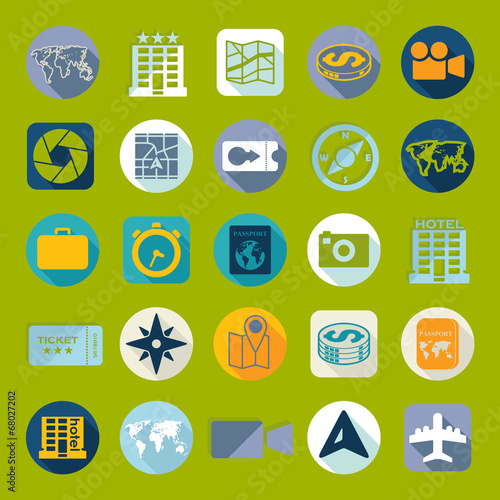 Set of summer tourism icons