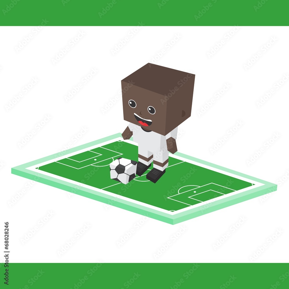 Fototapeta premium soccer cartoon boy