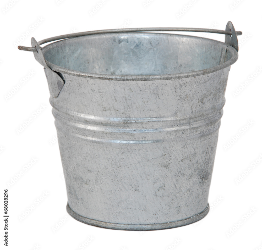 Empty metal bucket