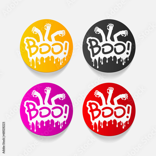 realistic design element: boo