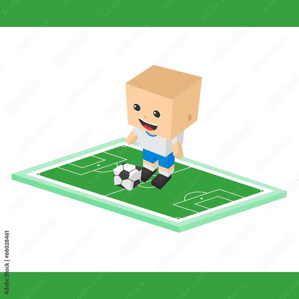 Fototapeta premium soccer cartoon boy
