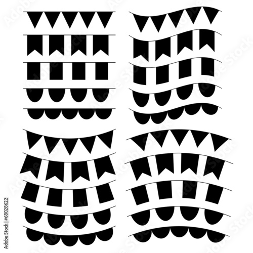 Bunting silhouette set