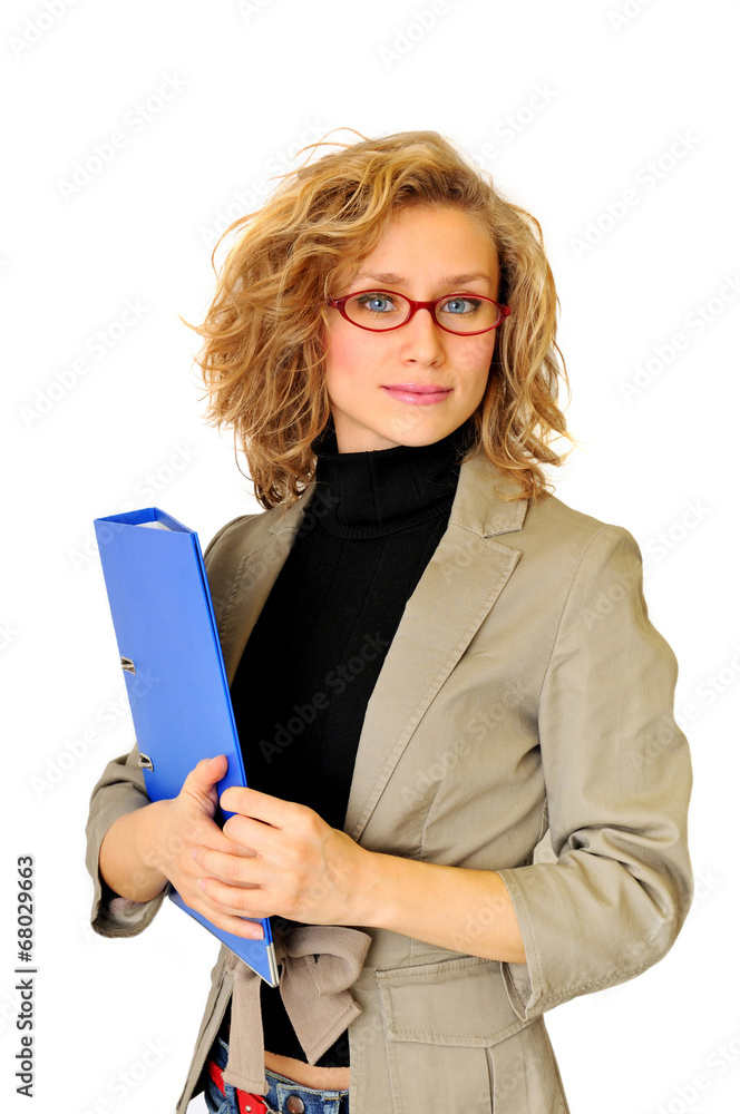 Businesswoman with folder