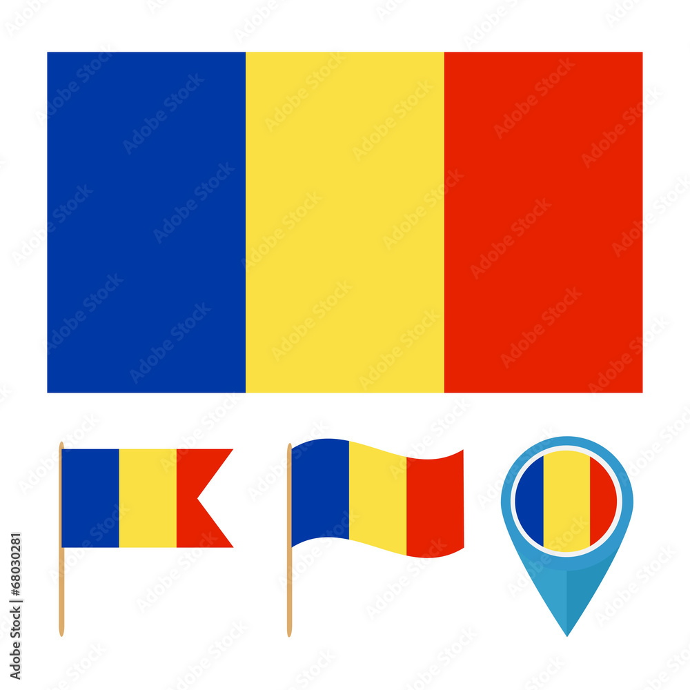 Fototapeta premium Romania, country flag vector