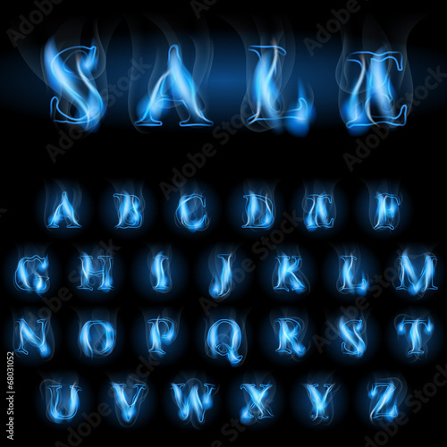 blue fire letters sale