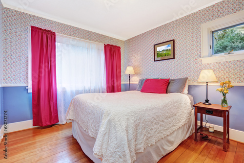 Bright colorful bedroom interior