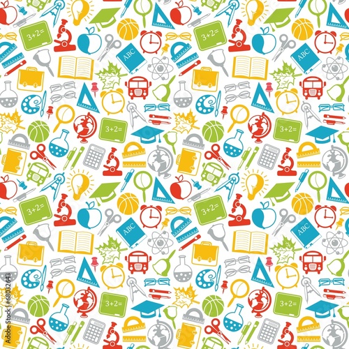 colorful seamless pattern school subjects