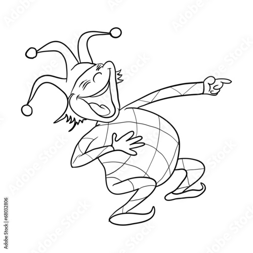 Cartoon jester. Vector clip art illustration.