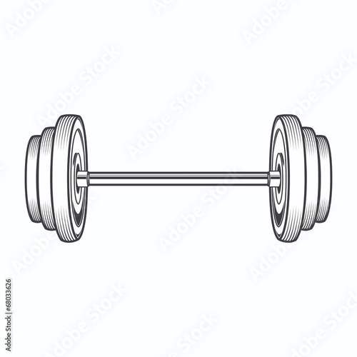 Dumbbell isolated on white background. Fitness symbol.