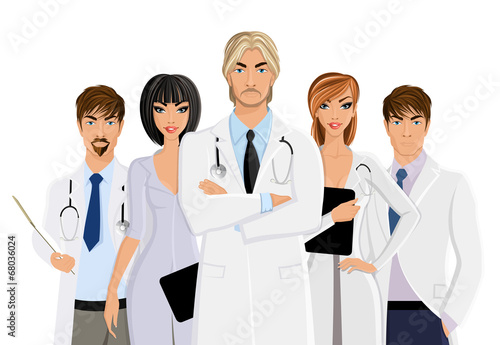 Doctor with medical staff