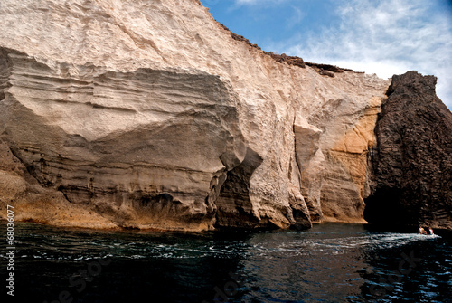 Caves and rock formations by the sea at Kleftiko area on Milos i