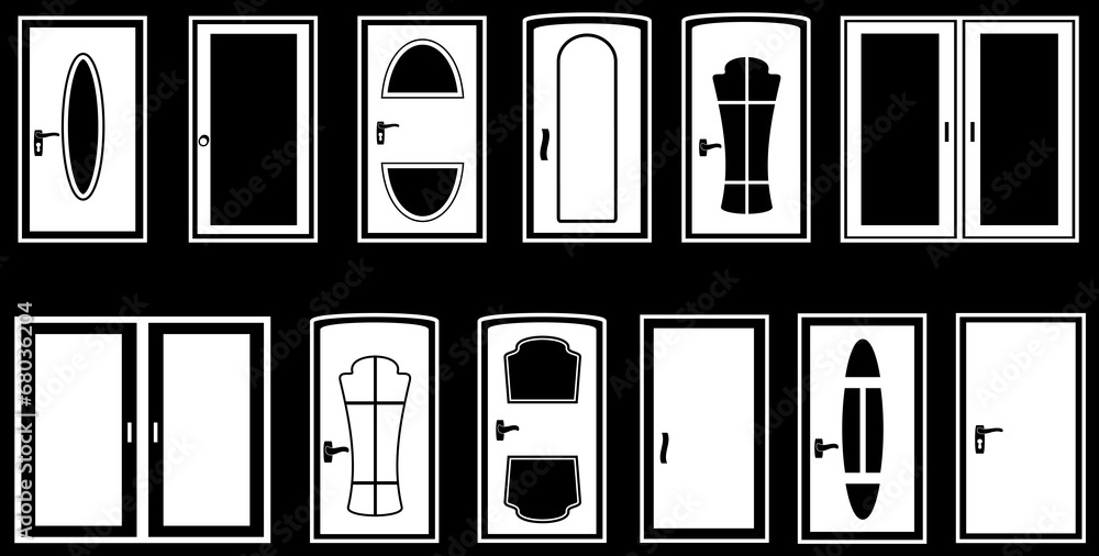 set isolated doors set isolated doors