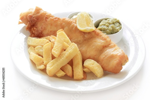 Photography traditional fish and chip supper dinner