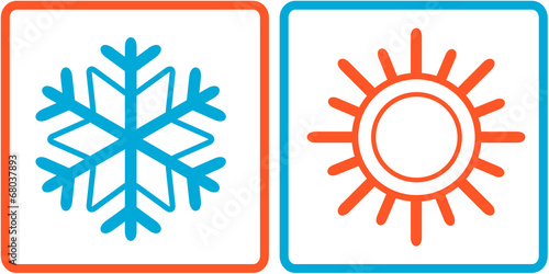 snowflake and sun icons