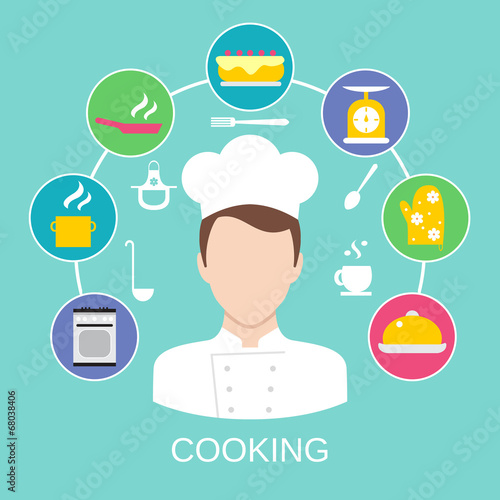 Cooking concept poster print