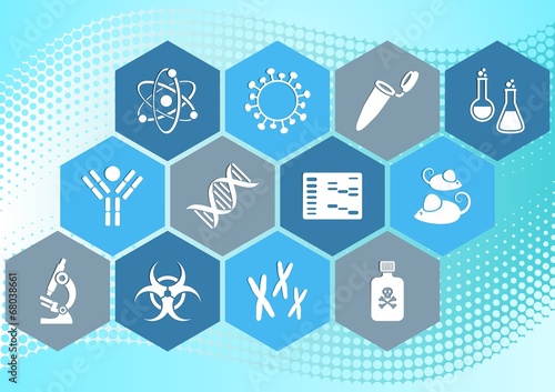 Biology science icons