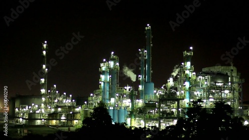 Wallpaper Mural Night factory,plant,workshop in Japan Torontodigital.ca