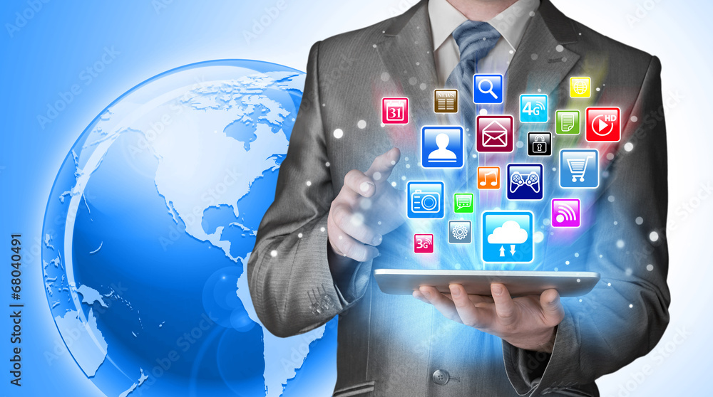 Business man using tablet PC