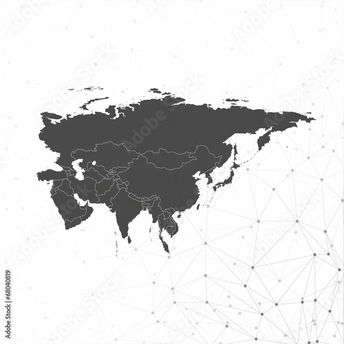 Eurasia map background vector,  illustration for communication